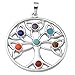 JOVIVI® 7 Chakra Stone Pendant Crystal Reiki Healing Balancing - The tree of Growth Style