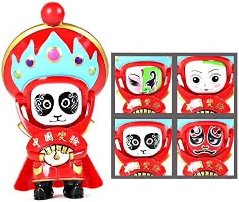 AQUEOUS Changing Faces Dolls Keychain Fingertip Figure Chinese Opera Face Magic Novelty Toys Christmas Gift (Red)