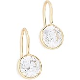 SHASHI Women's Bezel Drop Earrings, Gold, One Size