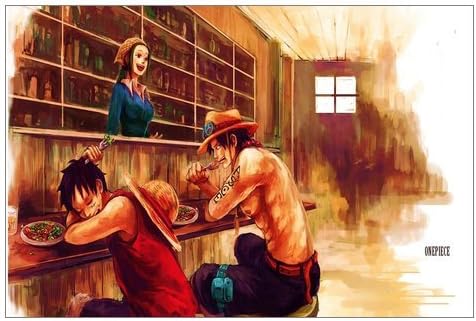 Poster Print Anime The straw hat Pirates One Piece Luffy Team Poster Wall Stickers, Size: 22-Inch by 34-Inch