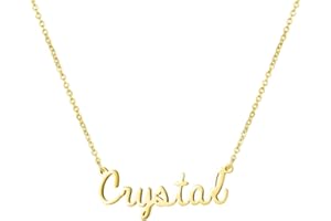 Awegift Personalized Name Necklace 18K Gold Plated New Mom Bridesmaid Gift Jewelry for Women