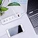 Power Strip with USB,3 Outlet Multiplier Surge Protector,3 USB Ports(2.4Ax3) Charging Station,USB Strip Charger,5ft Extension Cord for Tablets Phones Home Office School,White