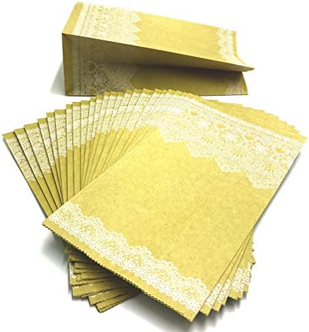 ReaLegend Kraft Paper Bag Take Out Bags Disposable Food Wrap Sandwich Wrapping Burger Pouch Lunch Bag for Take Away Pack of 50- Kraft Paper Bag