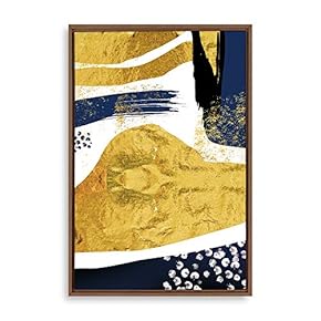 SIGNFORD Framed Canvas Home Artwork Decoration Golden Abstract...