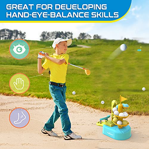 EagleStone Kids Golf Clubs Set, Outdoor Toddler Baby Golfs Set Toy W/ 2
