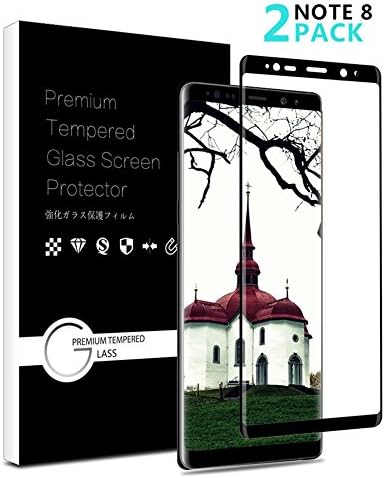Galaxy Note 8 Glass Screen Protector, Liaointec 2 pack 3D Curved Case Friendly Bubble Free Full Coverage Tempered Glass, 9H Hardness Anti-Scratch Screen Protector for Samsung Note 8