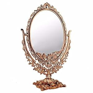 Espejos De Pie Decorativos Antiguo Baño Vintage Bronce Oval Detallado