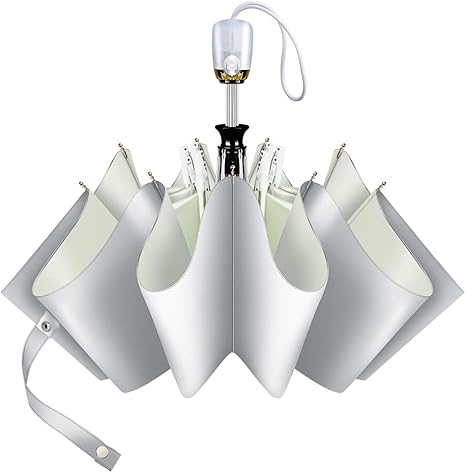 Amazon Co Jp 日傘 折りたたみ傘 ワンタッチ 自動開閉 晴雨傘 8本骨 ワンタッチ シンプル 折れにくい 男女兼用折り畳み傘 濡れない 晴雨兼用 Uvカット 遮光 遮熱 耐風 軽量 自動傘 White ホーム キッチン