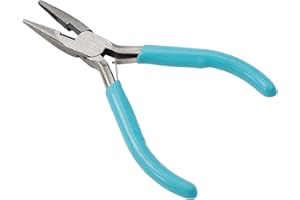 Round Nose Pliers for Jewelry Making and Repair - Stainless Steel Needle Nose Plier with Non-Slip PVC Handle, Small Size for 