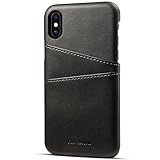 Slim Leather Thin Minimalist Front Pocket Wallets for Men Women Black Small Size