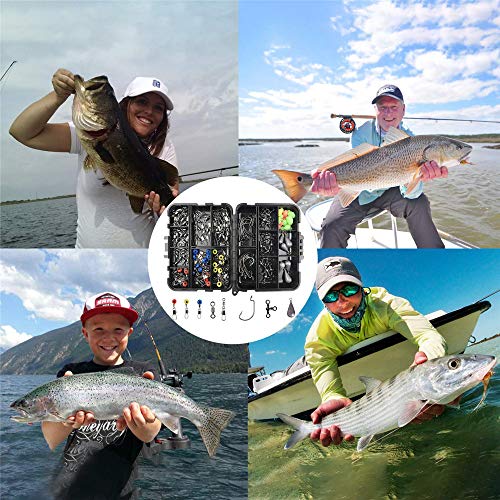 160 stücke Angelhaken Angelzubehör Kit Einschließlich Jig Hooks Verschiedene Angeln Wirbel Snaps Angeln Set Perlen… – Bild 8