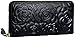Heshe Womens Long Wallet Credit Card Case Holder Clutch Zippered Around ,Black-E