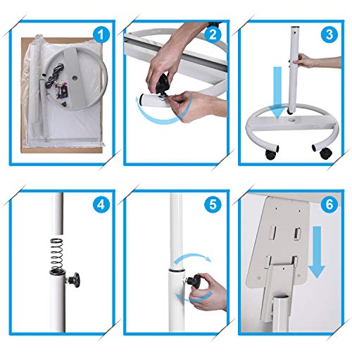 Mobile Whiteboard Standing Dry Erase Board Easel- 40x28 inches Magnetic Whiteboard with 25 Sheets Paper Pad, White - Thumbnail 6