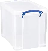 Really Useful Box 19 Litre Plastic Storage Clear with Clip Top Lid view 1