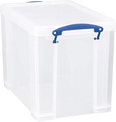Really Useful Box 19 Litre Plastic Storage Clear with Clip Top Lid