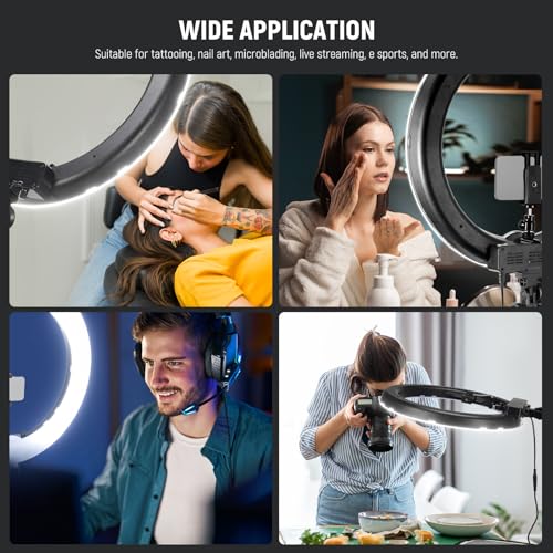 NEEWER LED Ring Light 48 cm Outdoor 55W 5600K Dimmable with Light Stand, Bluetooth Receiver for Smartphone, Youtube, TikTok, Self-Portrait