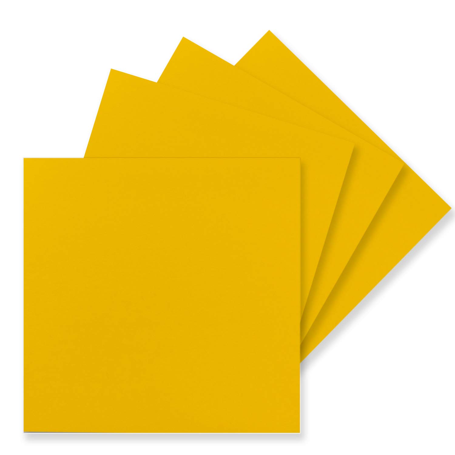 FarbenFroh by GUSTAV NEUSER 50 single cards square 15 x 15 cm in honey yellow (yellow) 240 g/m² blank craft cards, postcards, craft cardboard in clay paper quality — image 1