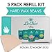 LeChic Paris, Wax Beans, Hard Wax Beads Kit By LeChic: 5 Beans Bags (5 x 100gr) + 30 Wax Sticks | Hair Removal Depilatory Wax