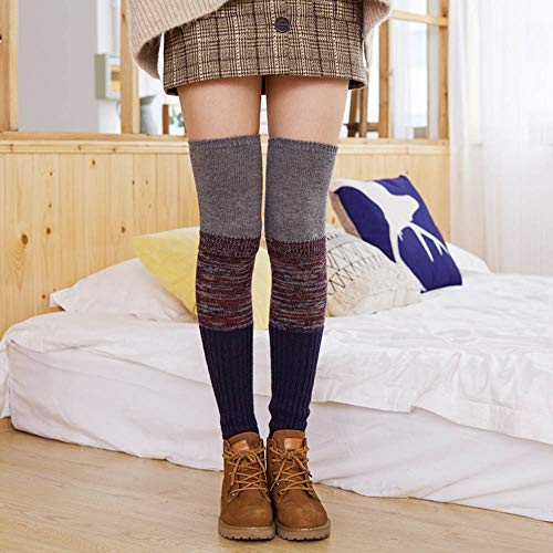 Women Ladies Warm Winter Wool Leg Warmers Hosiery Knitted Crochet Socks Leggings Hanican, B