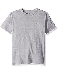 Tommy Hilfiger Camiseta de cuello redondo lisa de manga corta para niño