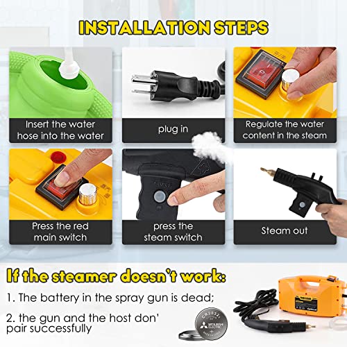 CGOLDENWALL Household Steam Cleaning Machine 1700W Handheld Steamer for