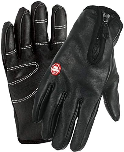 Aotlet Mens Gloves or Women Gloves Thermal Winter Christmas Cycling Gifts for men or women Waterproof Gloves Touch Screen Gloves Presents for him or her Warm Bike Accessories for Men or Ladies Black