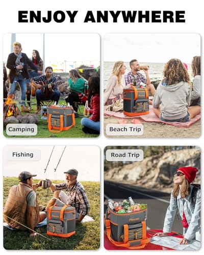 Fitense Insulated Cooler Box for Women Men - 20/33L Collapsible Cool Bag Lunch Box, 4-Layer Leakproof Cooler Bag, Portable Ice Chests Lunch Bag for Beach, Travel, Picnic, Grocery, Kayaking