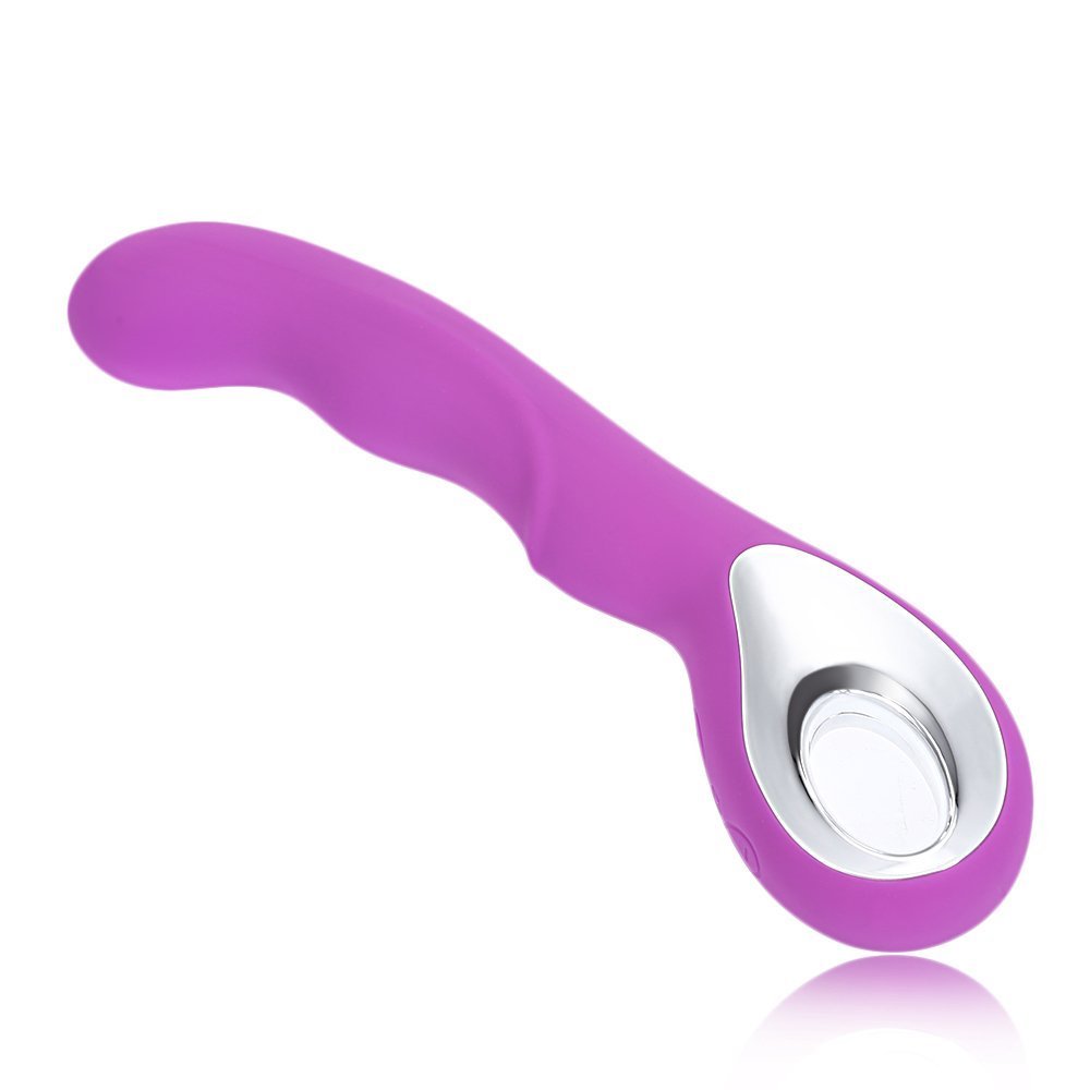 SKM USB Rechargeable Silicone Vibrator, 10 Frequency Handheld Wand Vibrator, Silicone Stimulate Strong Shock Noiseless Massager