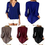 Sunward(TM) Womens Loose Long Sleeve Chiffon Casual Blouse