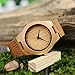 BOBO BIRD Men's Bamboo Wooden Watch with Brown Cowhide Leather Strap Analog Quartz Casual Watches