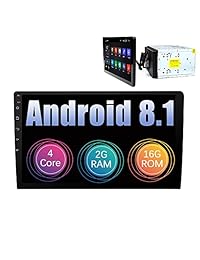 Eunavi 2 Din 10.1 '' Quad Core en el tablero Doble Din Android 8.1Car Radio Navegación GPS con Bluetooth 2G RAM + 16G ROM, soporte 3G WiFi Bluetooth SWC