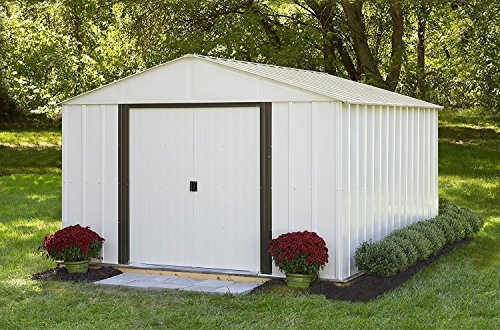 Arrow Arlington High Gable Steel Storage Shed, Eggshell 
