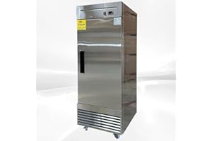 COOLER DEPOT Commercial Freezer 1-Door Solid Upright Reach in Stainless Steel NSF 28" Width, Capacity 18 Cuft, Bottom Mounted Restaurant Quality Kitchen Cold -8°F