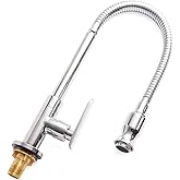 Inchant Single Lever Flexible Pull Out Kitchen Water Tap Sink Faucet Single-Tube Cold Water Basin Taps Vanity Vessel Faucets Deck Mount Chrome Finish
