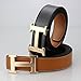 IGOBLIN Men's Business Casual H Word Deduction Leather Belt with Pin Buckle