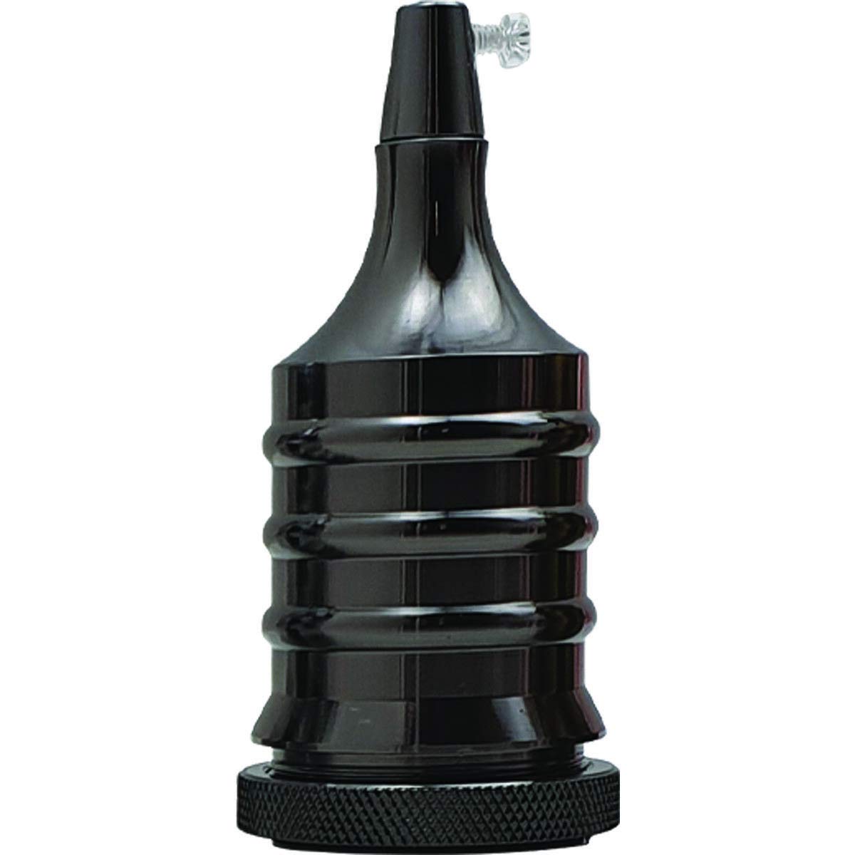 LEDSone E27 Vintage Solid Bulb Socket Ceramics Lamp Black Holder Edison Screw Light Bulb Socket Adapter Ideal for Vintage Edison Filament Bulbs Antique metal