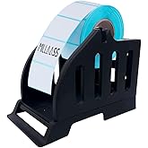 Millaass Thermal Label Holder, for Rolls and Fan-Fold Labels, Plastic, Work with Desktop Label Printer for Office and Home, Label Stand, Sticker roll Holder