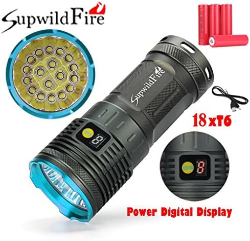 Digital LED flashlight - Diadia Supwildfire 55000LM LED Power & Mode Digital Display Hunting Flashlight for Biking, Hunting,Fishing, Emergencies and Home Repairing (Blue)