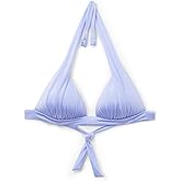 CALZEDONIA Woman's Graduated Padding Triangle Swimsuit Top Shiny Satin