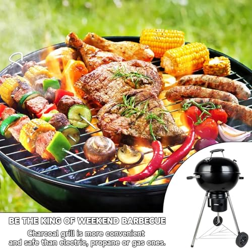 Homodoskey Charcoal BBQ Grills 19" (48 cm) Kettle Grill with Lid and Large Ash Collector, Outdoor Grill