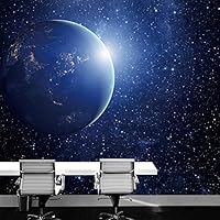 Wall Mural Stars and Moon in Night Sky Removable Self-Adhesive Wallpaper Wall Decoration for Bedroom Living Room - 66x96 inches