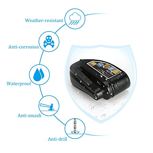 AGPTEK Disc Lock, Antitheft Steel Alarm Disk Brake Lock 110db 6mm Pin with 1.5m Reminder Cable for Motorcycles, Bikes and Scooters (Black with Reminder Cable)