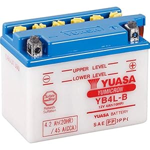Yuasa Batteria per Moto YB4LB DC 12 V 4 Ah Adatto per Motociclette, Motorroller, Quad, Moto dacqua, Jet Ski, Motoslitte,
