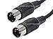 Monoprice 108535 MIDI Cable - 20 Feet - Black With Keyed 5-pin DIN Connector, Molded Connector Shells