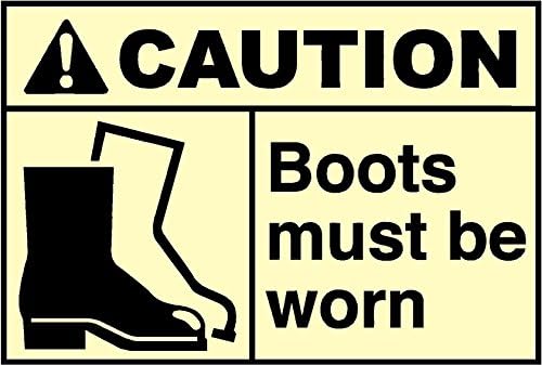 Caution boots must be worn 4x6 size - funny stickers for constrution hard hat pro union working men lunch box tool box symbol window motorcycle biker car - Made and shipped in USA