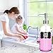 Dish Soap Dispenser for Kitchen Countertop - Liquid Hand Soap Dispenser for Bathroom - Perfect for Lotion, Oils, Mouthwash - Waterproof Chalk Labels (Brushed Nickel Pump, Clear Thick Glass, 16 oz)