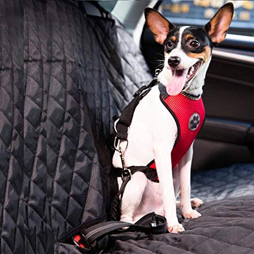 SlowTon Dog Car Harness Seatbelt Set, Dog Vest Harness Adjustable Mesh