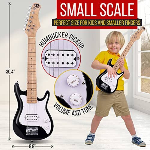 Pyle Kids Electric Guitar Starter Kit with Amplifier, 30” Mini
