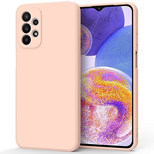 Tobfit Custodia per Samsung Galaxy A23 5G/A23 4G Cover, Custodia in Silicone Liquido Ultra Sottile con Fodera in Morbido Panno in Microfibra, Protezione Cover per Samsung Galaxy A23 5G 4G (Rosa)