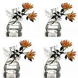 Syaglass Set of 4 Cute Clear Glass Angel Shape Flower Plant Hanging Vase Wedding Decor